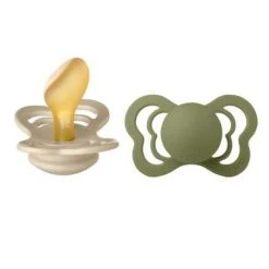 Bibs Couture Luonnonkumitutti 2kpl 0-6kk - Vanilla/Olive