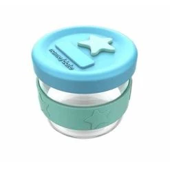 Cherub Baby Lasi&Silikoni Ruokapurkki 120ml - Vaaleansininen