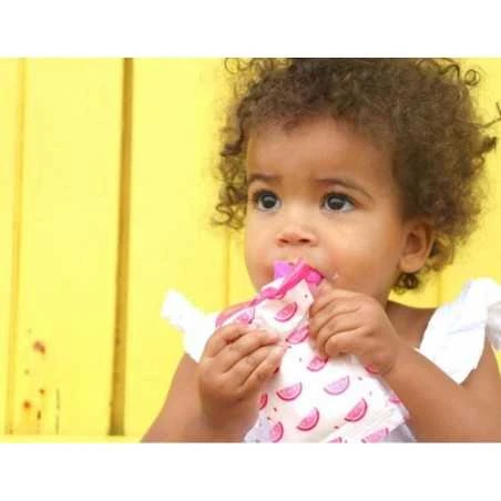 Cherub Baby Täytettävä Ruokapussi Mini 10kpl, Pinkki/Oranssi - Image 4