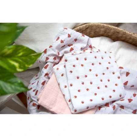 LÄSSIG Lässig Puuvillaharso 3kpl - Little Forest Pink - Image 6